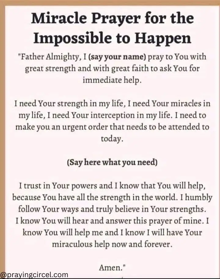 32+ Miracle Prayer for the Impossible